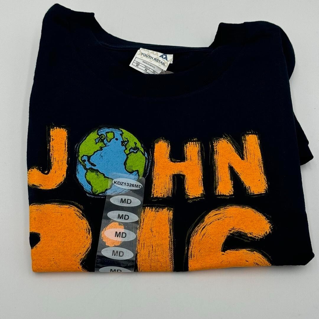 Kerusso  Kids Medium John 3:16 Verse Crewneck T-Shirt Navy Orange Christian NWT
