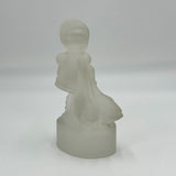 Vintage L. E. Smith Charming Girl Surrounded By Geese Clear Figurine Home Decor
