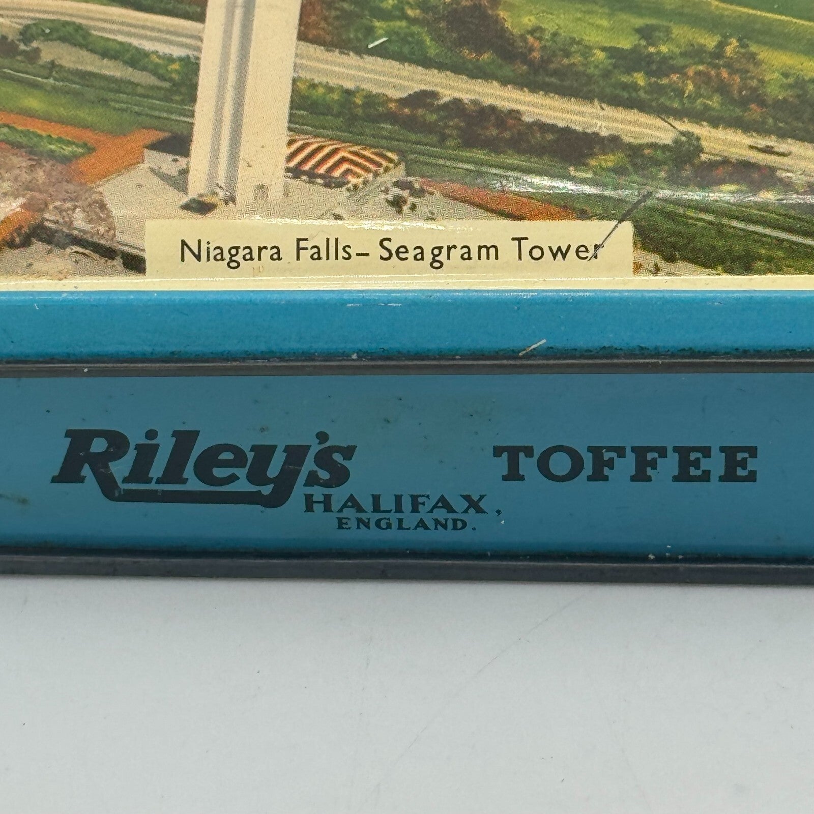 Lot of 4 Collectible Tins Niagra Falls Vermont Maple Syrup Good Housekeeping USA