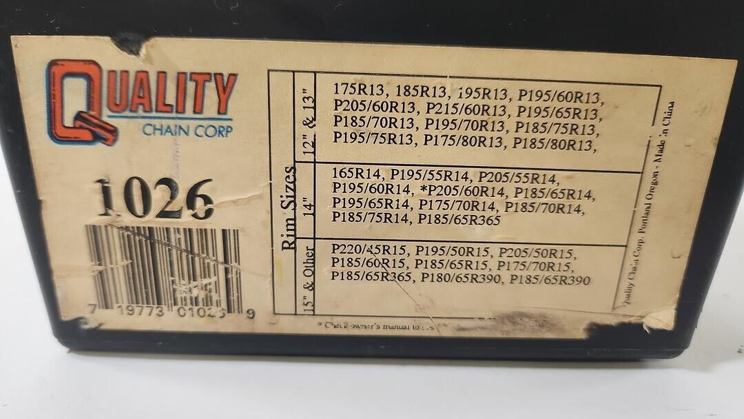 Quality Chain Corp Cobra Cable Tire Chain 1026 One Pair - FAST & EASY INSTALL