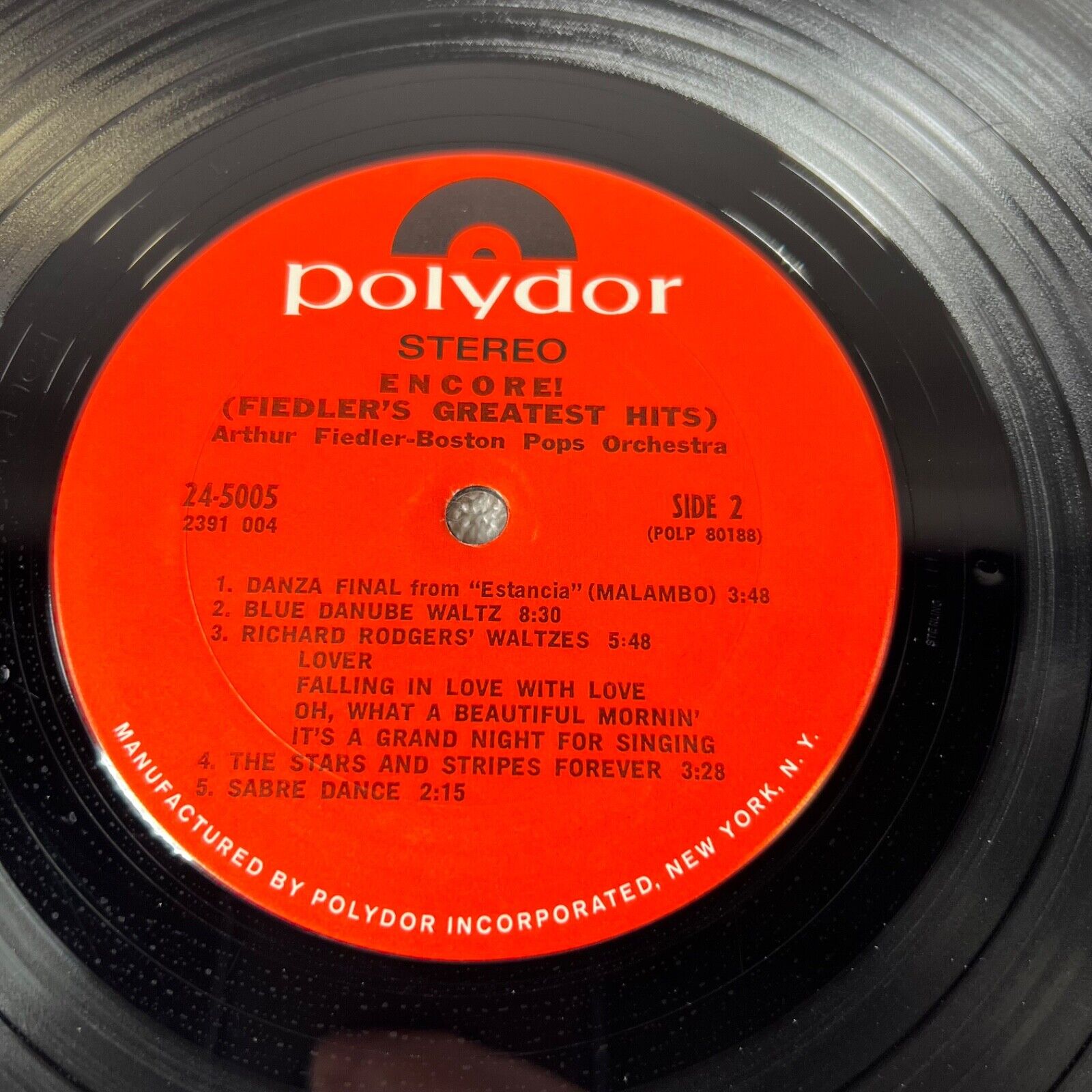 Encore - Fiedler's Greatest Hits Vinyl LP US 1971 Polydor – 24-5005 POP ROMANTIC