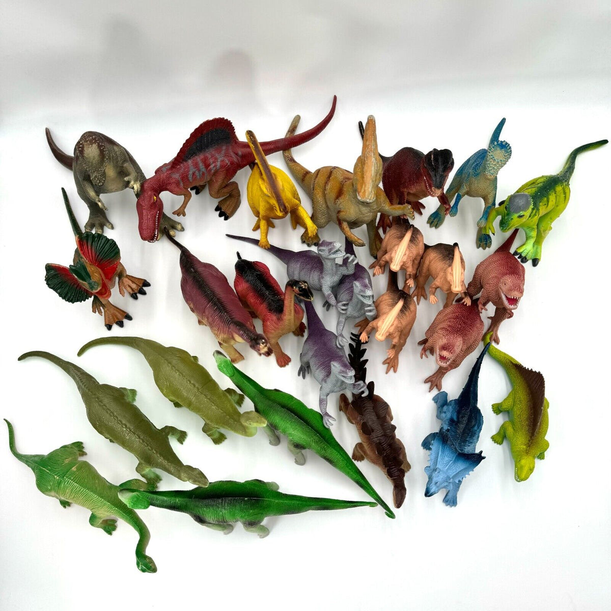 Huge Lot of Plastic Dinisaur Figures Assortment of Dinos Vintage Classic Kids To