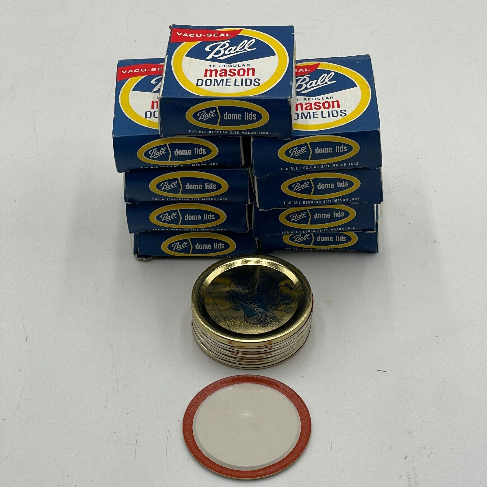 Vintage 120 Ball Regular Size Mason Dome Lids Canning 1975 12 Ct (10 Boxes)