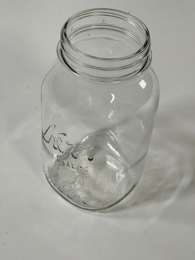 Kerr (Clear) Self Sealing 7" Tall Mason Jar (No Lid) - LOT OF 2