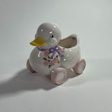 Vintage Beautiful Ceramic Duck Small Planter - Minor Chip/Crack on Tail