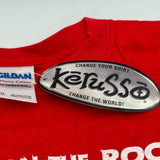 Kerusso Boys Crewneck Tshirt Printed Verse Mathew 7, 24-25 Christian Red Size M