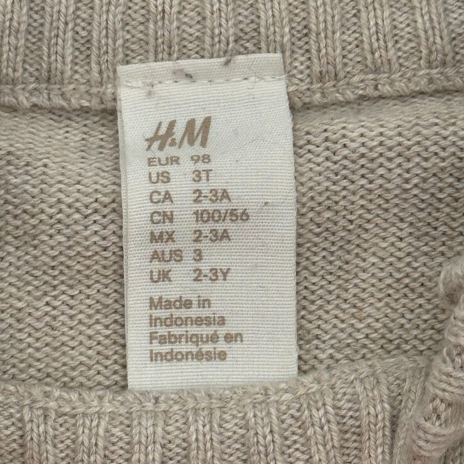 2 Long Sleeve Sweaters H&M Brown Tan Stripes Tucker Blue Green Toddler Size 3T